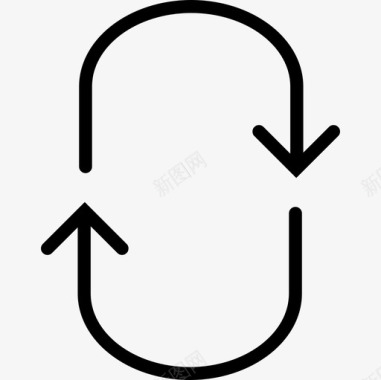 箭头曲线形成椭圆形箭头箭头包图标图标