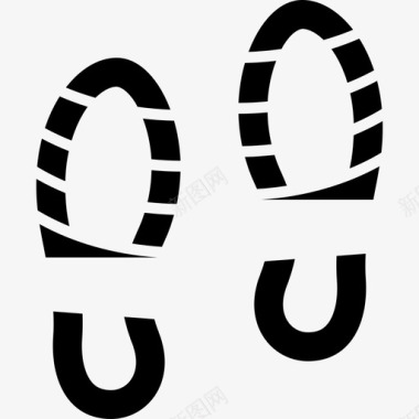 鞋印形状脚印图标图标
