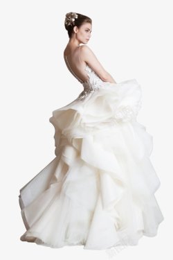 白色婚纱裙女孩素材