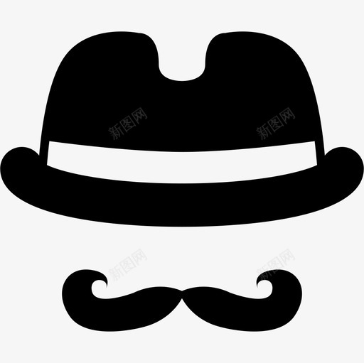 帽子和胡子时尚胡子图标svg_新图网 https://ixintu.com 帽子和胡子 时尚 胡子