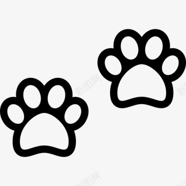 两只狗的脚印动物脚印图标图标