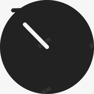 圆形时钟ios7黑色图标图标