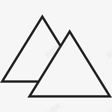 金字塔形状ios7集合线2图标图标