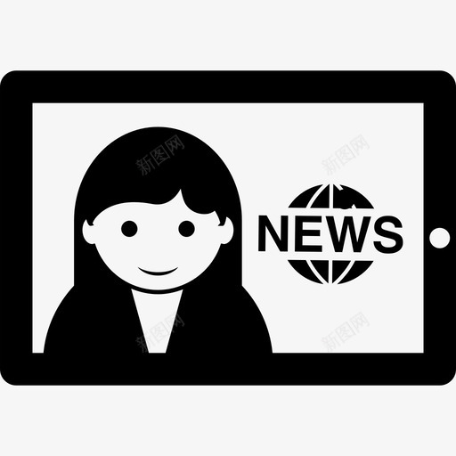 平板电脑屏幕上的女记者技术新闻图标svg_新图网 https://ixintu.com 平板电脑屏幕上的女记者 技术 新闻