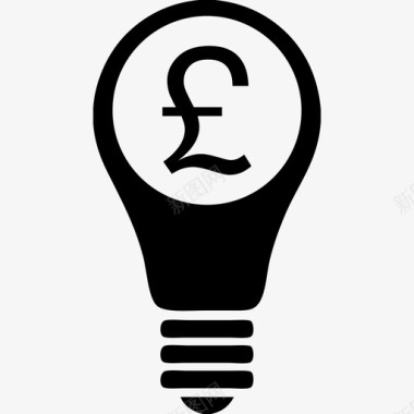 带英国双关语标志的灯泡商业货币包2图标图标