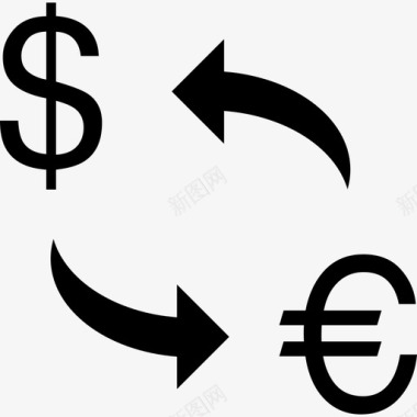 美元对欧元兑换商业货币包2图标图标