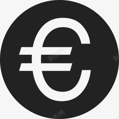 欧元圆形按钮商业货币图标图标