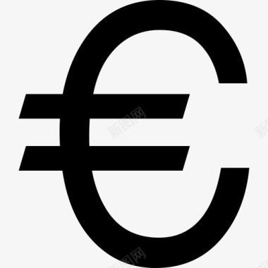 巨大的欧元象征商业金钱图标图标