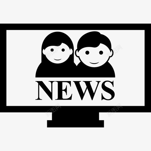 电视多媒体新闻图标svg_新图网 https://ixintu.com 多媒体 新闻 电视