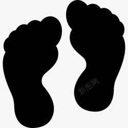两个脚印两个人的脚印形状脚印图标高清图片