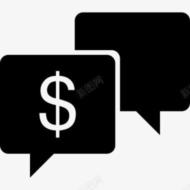 带美元符号的语音泡沫商业货币包2图标图标