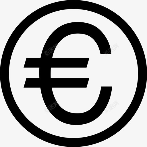 圆形商业货币上的欧元符号图标svg_新图网 https://ixintu.com 商业 圆形 货币上的欧元符号
