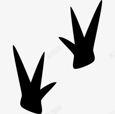 鸟动物脚印图标图标