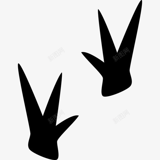 鸟动物脚印图标svg_新图网 https://ixintu.com 动物 脚印 鸟 鸡的脚印