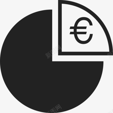 欧元饼图商业金钱图标图标