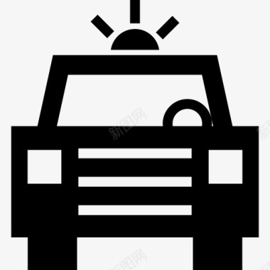 带灯交通工具机械装置的警车图标图标