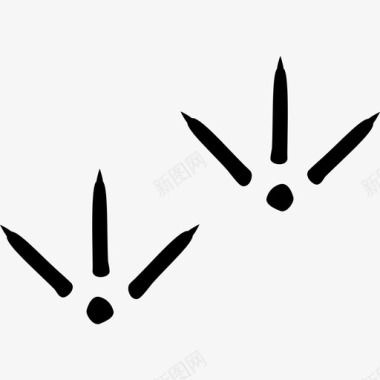 鸟印动物脚印图标图标