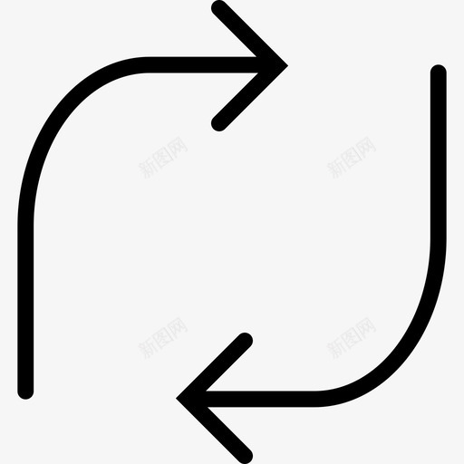 两个曲线细箭头箭头箭头包图标svg_新图网 https://ixintu.com 两个曲线细箭头 箭头 箭头包