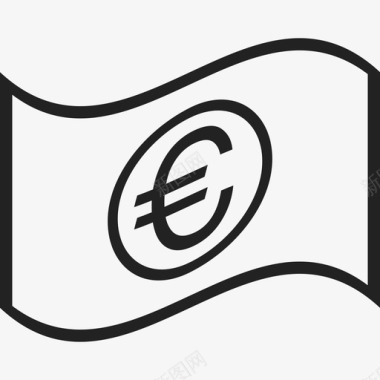 挥舞着欧元商业金钱图标图标