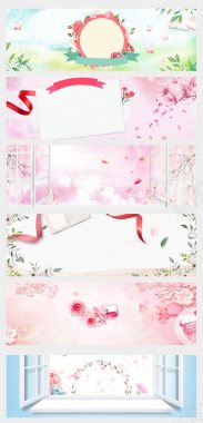 水彩手绘花卉植物花朵小清新PSD海报清新底纹婚礼化背景