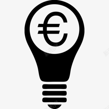 带欧元标志的灯泡商务现金包2图标图标