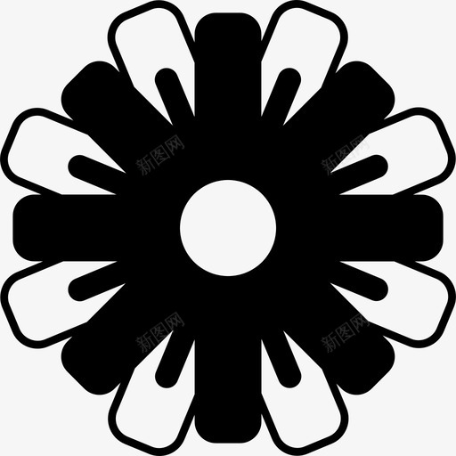 花与黑白花瓣变异自然花图标svg_新图网 https://ixintu.com 自然 花 花与黑白花瓣变异