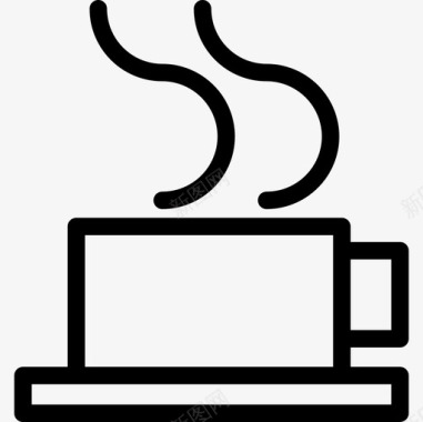 热咖啡杯食物博物馆图标图标