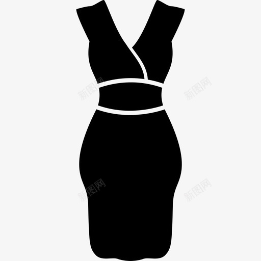 黑色性感女性礼服时尚时尚偶像图标svg_新图网 https://ixintu.com 时尚 时尚偶像 黑色性感女性礼服