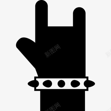 手音乐音乐和声音的摇滚符号1图标图标