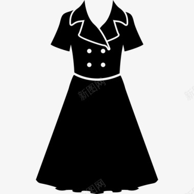 复古黑色礼服风格时尚时尚偶像图标图标