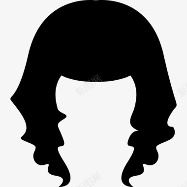 人类黑发的形状形状时尚的图标图标