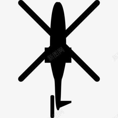直升机俯视轮廓运输飞机图标图标