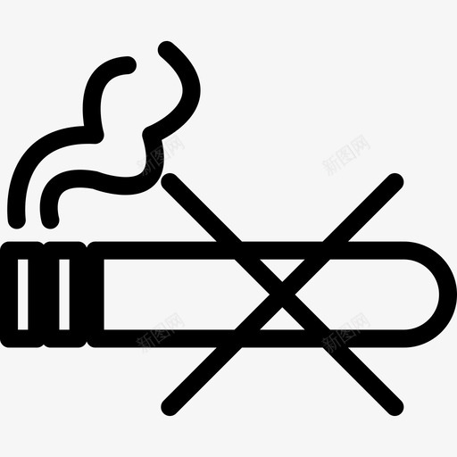 禁止吸烟轮廓标志标志博物馆图标svg_新图网 https://ixintu.com 博物馆 标志 禁止吸烟轮廓标志