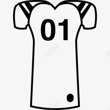 橄榄球T恤运动型图标图标