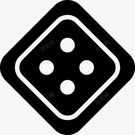 有四个点形状时尚图标的骰子svg_新图网 https://ixintu.com 形状 时尚图标的骰子 有四个点