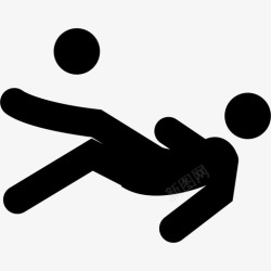 丢球足球运动员在球场上落地时丢球了体育运动图标高清图片