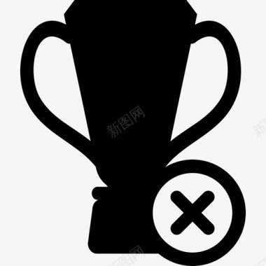 带十字记号的足球奖杯体育图标图标