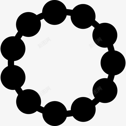 黑色珍珠项链短圆形形状形状时尚图标svg_新图网 https://ixintu.com 形状 时尚图标 黑色珍珠项链短圆形形状