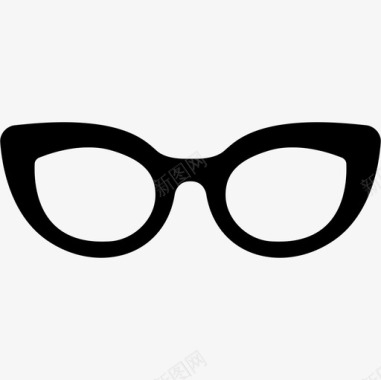 猫眼形状时尚时尚的标志性眼镜图标图标
