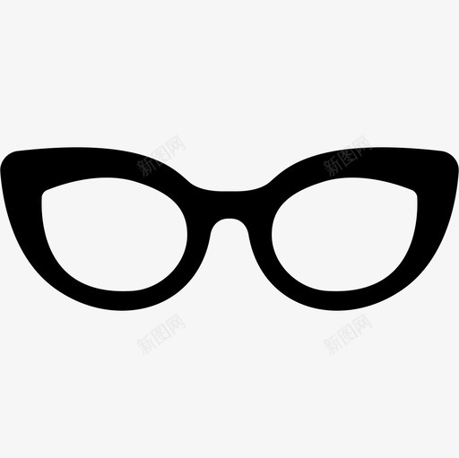 猫眼形状时尚时尚的标志性眼镜图标svg_新图网 https://ixintu.com 时尚 时尚的标志性眼镜 猫眼形状