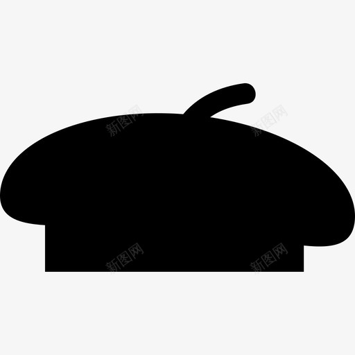 贝雷帽黑色的形状时尚艺术图标svg_新图网 https://ixintu.com 时尚 艺术 贝雷帽黑色的形状