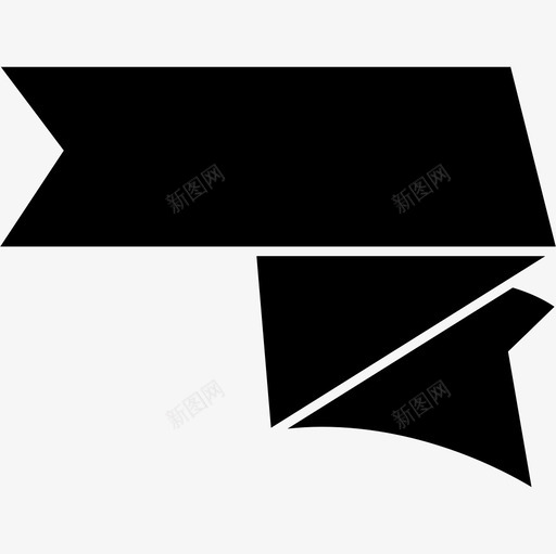 黑色丝带形状形状丝带图标svg_新图网 https://ixintu.com 丝带 形状 黑色丝带形状