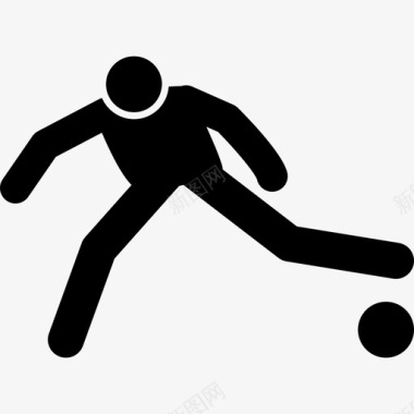足球运动员带球奔跑人们图标图标
