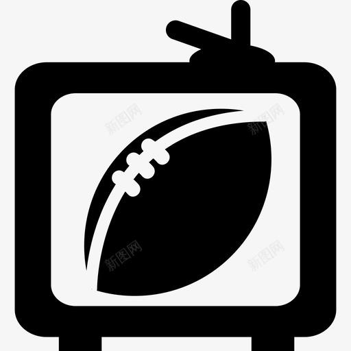 电视屏幕上的橄榄球运动图标svg_新图网 https://ixintu.com 电视屏幕上的橄榄球运动