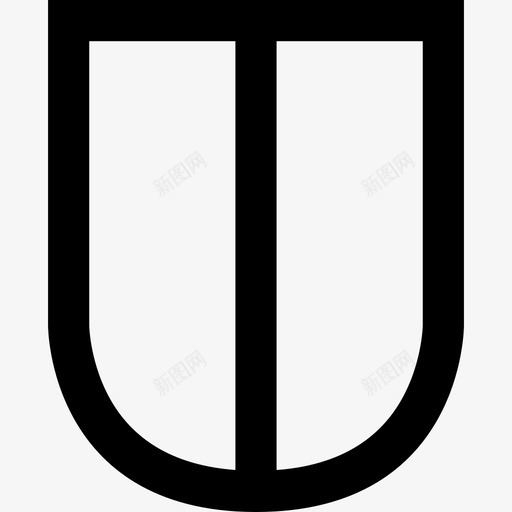 带垂直中间线的白色盾牌形状盾牌图标svg_新图网 https://ixintu.com 带垂直中间线的白色盾牌 形状 盾牌