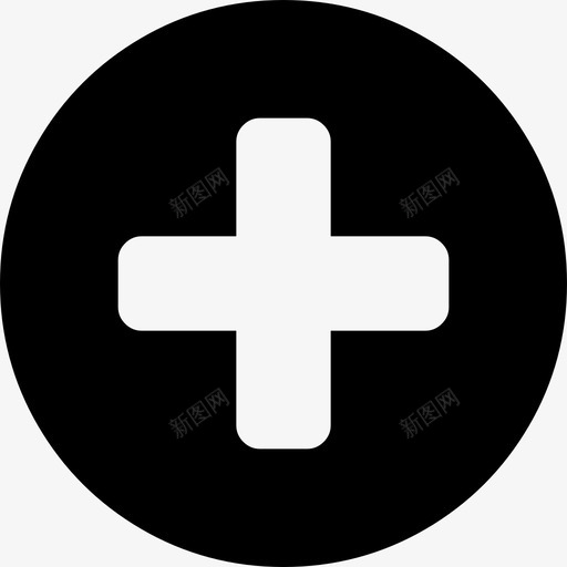 黑色圆圈中的加号字体很棒填充图标svg_新图网 https://ixintu.com 填充 字体很棒 黑色圆圈中的加号