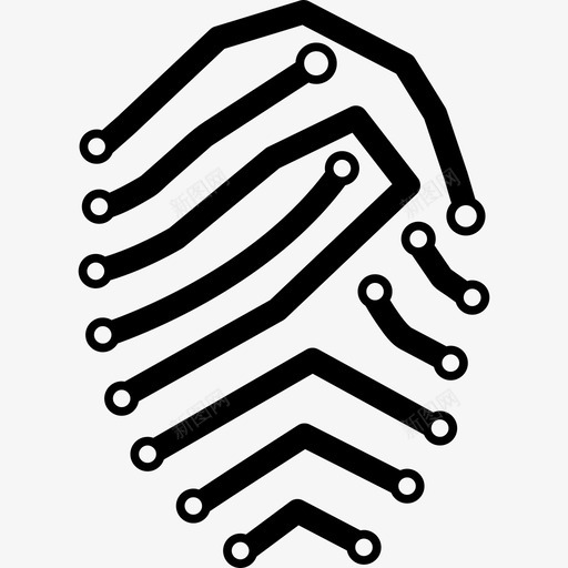 由线条和小圆符号指纹组成的指纹变体图标svg_新图网 https://ixintu.com 指纹组成的指纹变体 由线条和小圆 符号