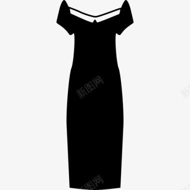 女性黑色长裙时尚时尚偶像图标图标