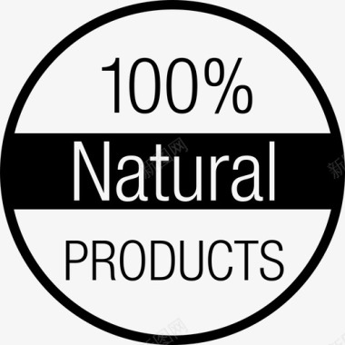 100%天然产品标签商业生态图标图标