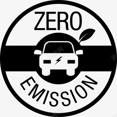 零排放徽章交通生态图标图标